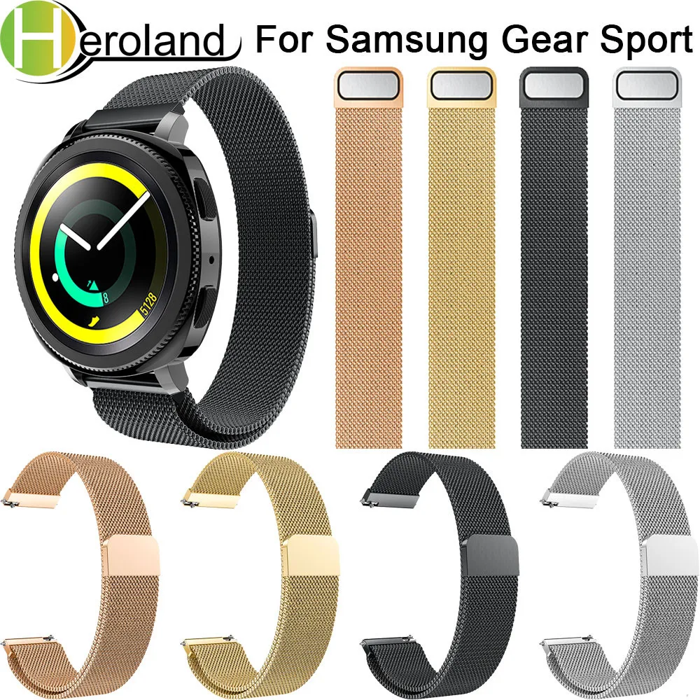 

stainless steel Milanese loop watch band For Samsung Gear Sport 20mm Accessories Wristband Wrist Strap for Samsung Gear S2 band