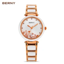 Womens Ceramic Watch Bracelet Ladies Watch the Best Luxury Brand Flower Rose Gold Quartz Wristwatches White Ceramic Watch 2791L