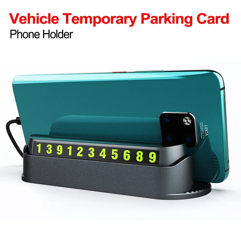 

Car Nightlight Temporary Parking Card Holder Stop Sign Mobile Hidden Mobile Phone Number Holder Aromatherapy Function