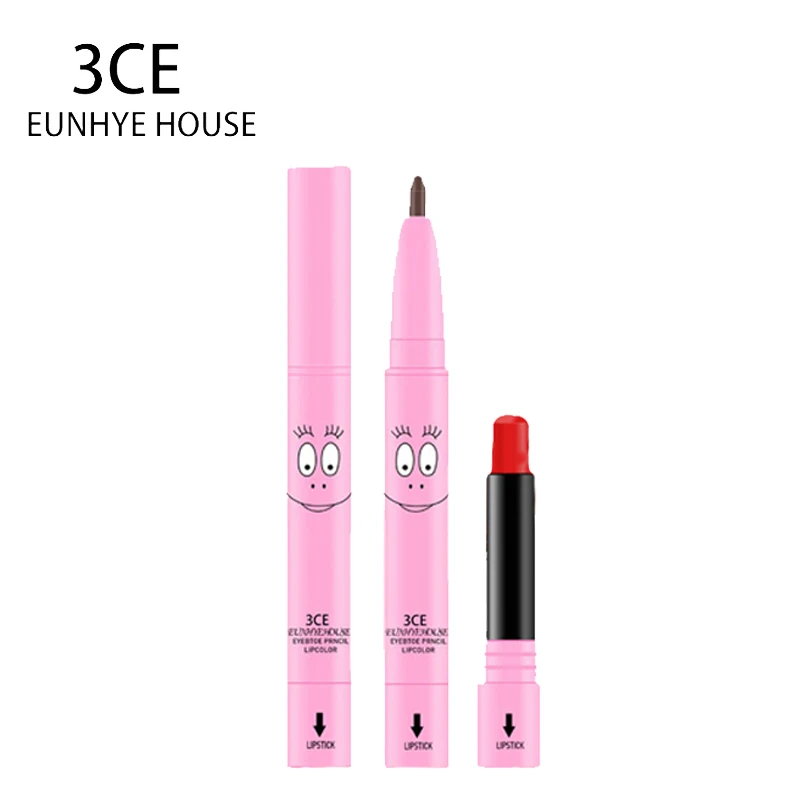 

3CE Eunhye House Brand Lip Makeup+eyes Makeup 2 In 1 Set Waterproof Eyebrow Pencil Matte Lipsticks Lip Cosmetics Hot Sale