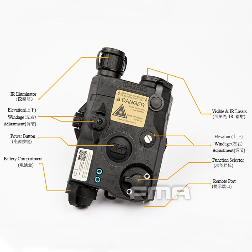 

FMALAB PEQ LA5-C Upgrade Version LED White light + Red laser with IR Lenses