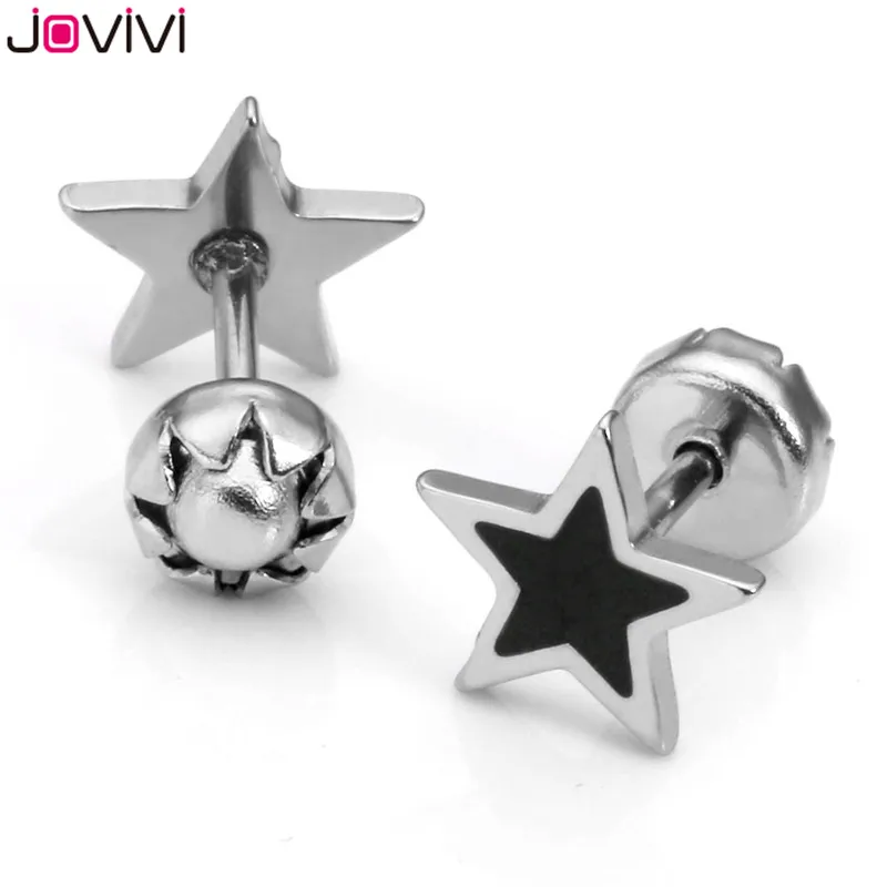Серьги-гвоздики Jovivi пентаграмма из нержавеющей стали Star 20G серьги-гантели