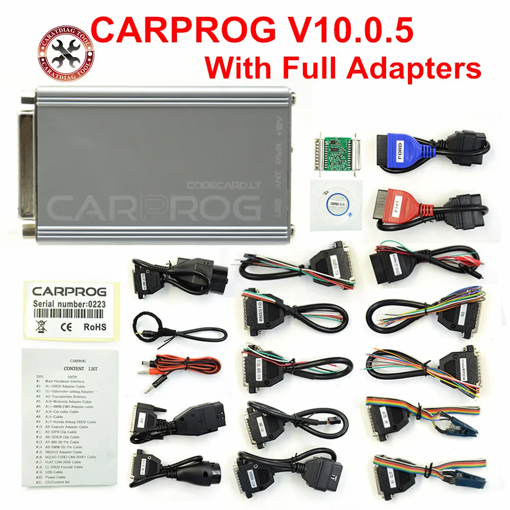 

2018 Newest V10.0.5 / V8.21 Carprog Full Adapter Car Prog 8.21 Online Programmer For Airbag/Radio/Dash/IMMO/ECU Auto Repair Tool