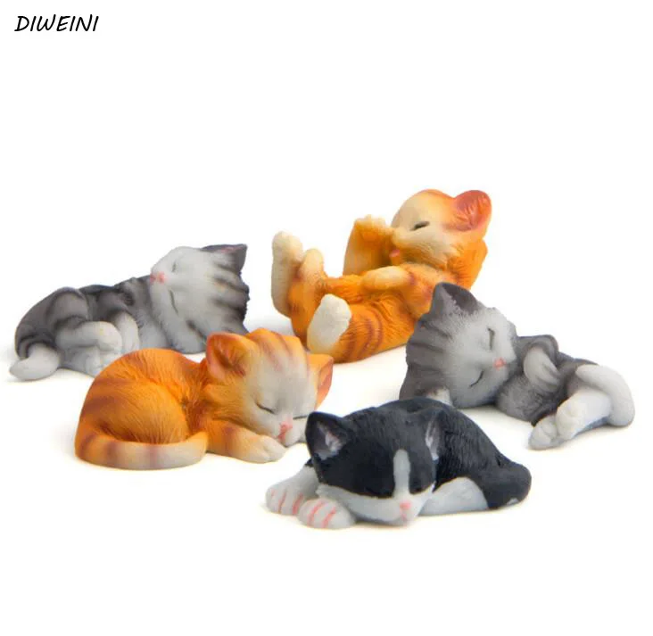 

1 Pcs/set Creative Lovely Sleep Cat Miniature Toys Action Figure Toy Fridge Magnet Kids Birthday Gift