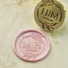Wedding Invitation, Seal Sealing Wax Stamp, Wreath Stamp,Custom Wax Seal Initials Stamp, Personalized Wedding Initials Seals