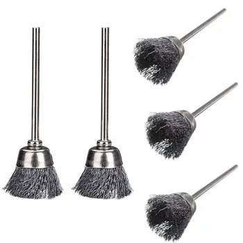 

5PCS Steel Wire Brush 20mm Dia Brush For Rotary Tool Grinder 3mm Shank