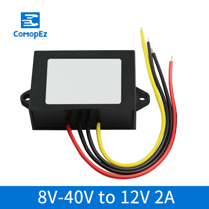 

DC-DC Converter 8V 40V to 12V 2A 24W Automatic Buck-Boost Power Supply Module 12V 24V to 12V IP Waterproof Voltage Converters
