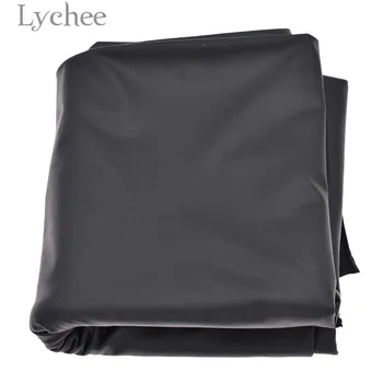 

Lychee Life Pure Black Stretch Faux Leather Fabric Elastic Synthetic Leather for Skirt Pants DIY Sewing Material For Garments