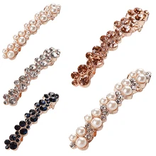 Стразы и жемчужины белые Алмазные шпильки челки заколки для волос заколка-Пряжка ювелирные изделия Инструменты для укладки Модные женские