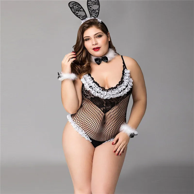 

Women Sexy Erotic Lingerie Bodysuit Teddy Plus Size Lingerie Sexy Hot Erotic Costume Rabbit Cosplay Sexy Porno Lingerie Costume
