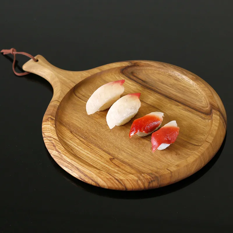 Винтажная деревянная круглая тарелка для пиццы фрукты/суши/тарелка для торта кухонные Инструменты для декорирования аксессуары сервировочный лоток