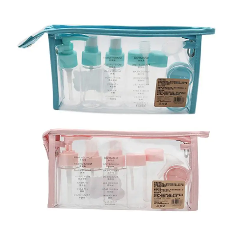 Portable Cosmetics Dispensing Set Travel Bottles Set 10 Pcs Air Travel Bottle Toiletries Liquid Con