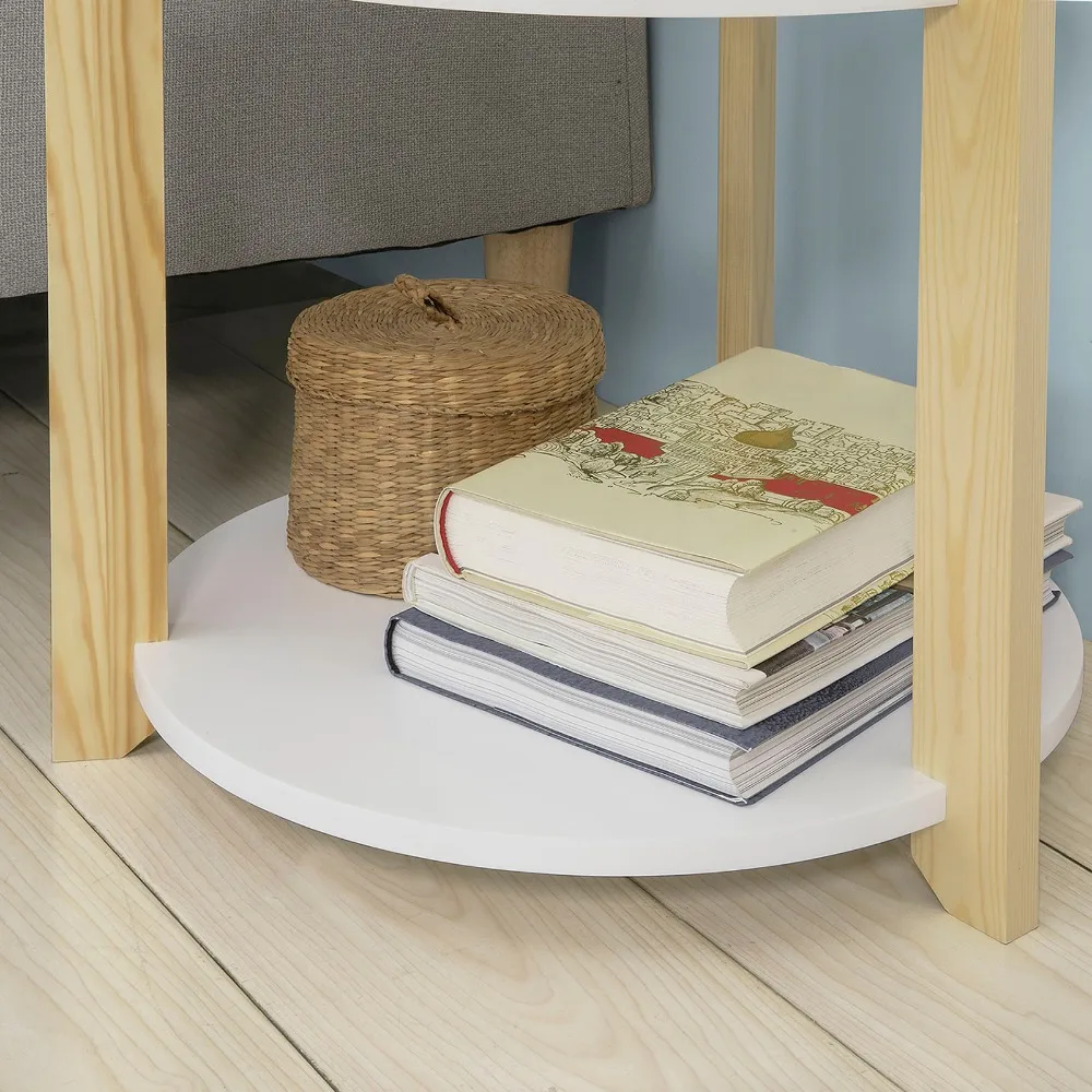 SoBuy FBT63-WN 2 Tiers Round Wooden Side Table End Table Tea Coffee Table SoBuy FBT63-WN 2 Tiers Round Wooden Side Table End Table Tea Coffee Table