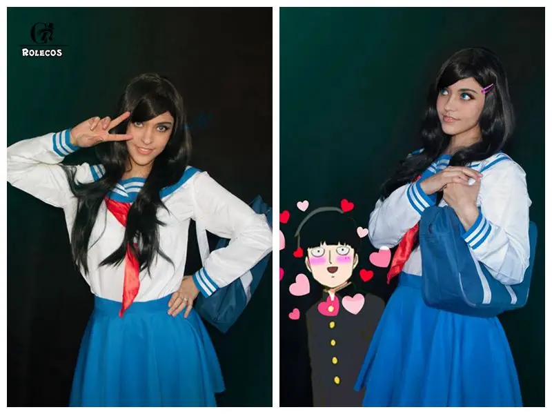 ROLECOS Mob Psycho 100 Cosplay Costume Kurata Tome Cosplay Mezato chi Tsubomi Anime Costume Girl School Uniform Women Halloween ROLECOS Mob Psycho 100 Cosplay Costume Kurata Tome Cosplay Mezato chi Tsubomi Anime Costume Girl School Uniform Women Halloween