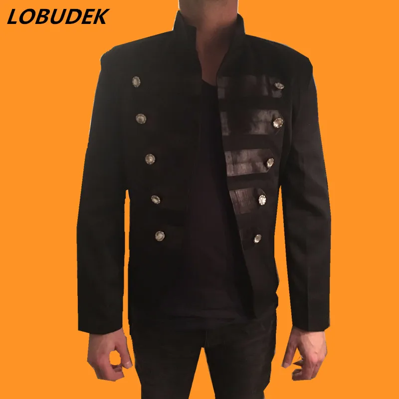 

2016 men blazer jacket outwear male clothes red black color for singer dancer performance prom dress show party nightclub bar