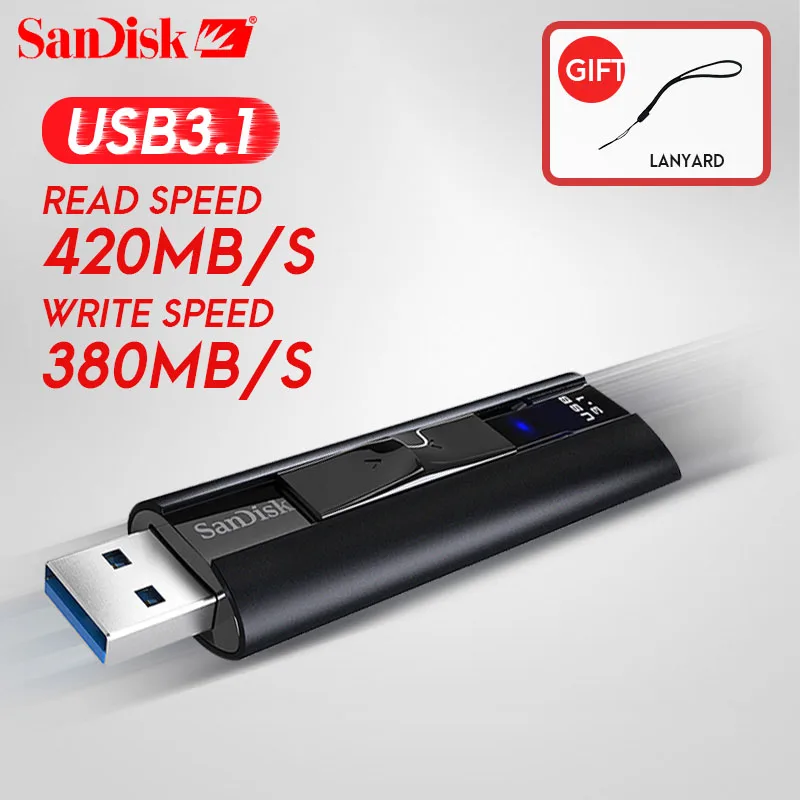 SanDisk Usb Flash Drive 3.1 Extreme Speed Pen Drive 256gb ...