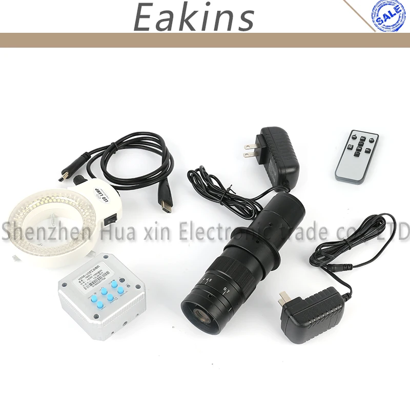 

Eakins 16MP HDMI USB Digital Industry Video Microscope Camera TF Card Video 180X/300X C-mount Lens 144pcs Ring Illumination