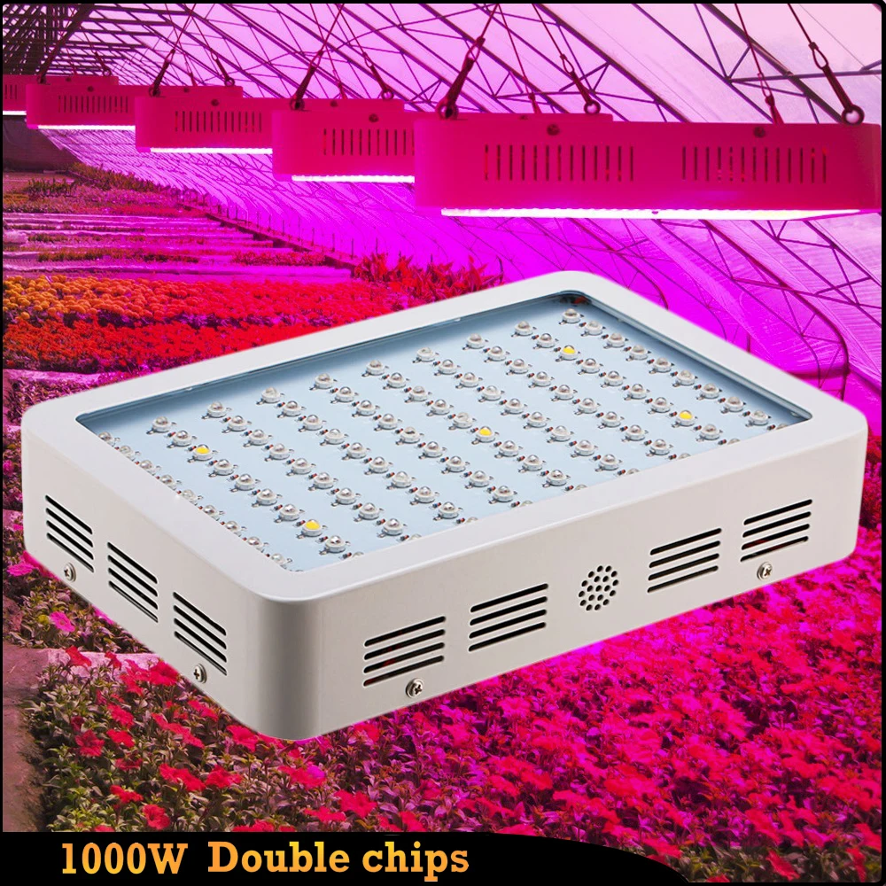 

Full Spectrum 1000W Double Chips LED Grow Light lamps Red/Blue/White/UV/IR for Hydroponics and Indoor Plants