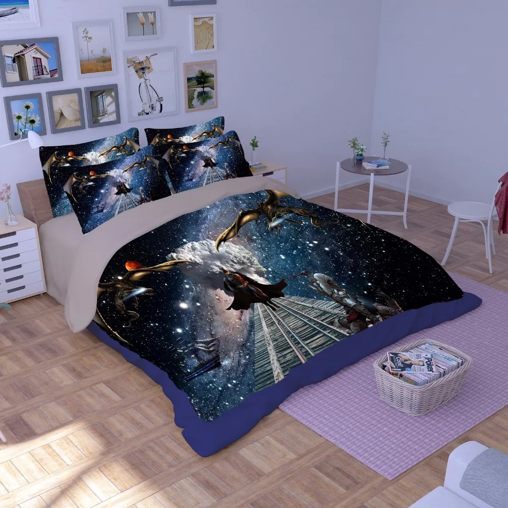 New Fashion Cartoon Batman Printing Bedding Sets Bedspread Bed