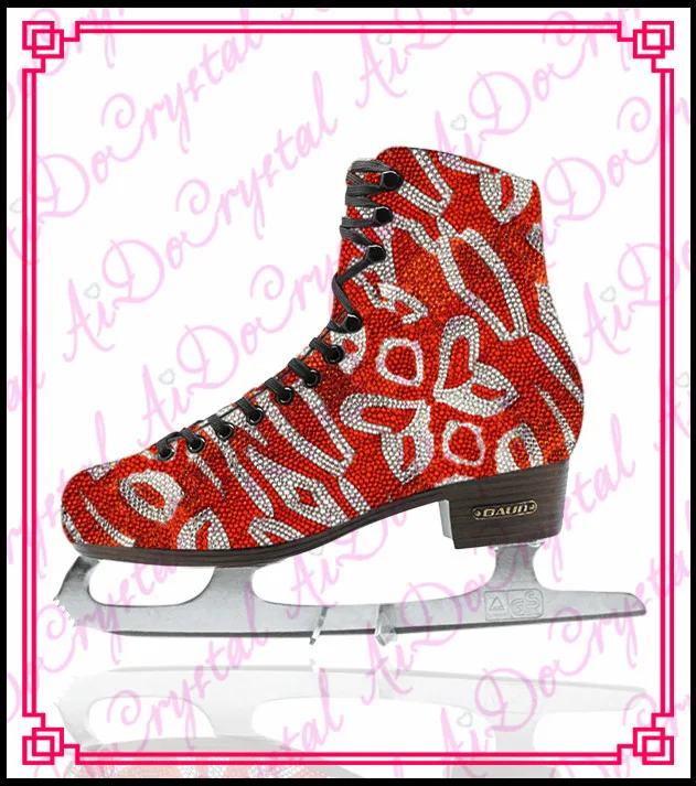 Aidocrystal crystal ice figure skate by handmade custom,red ice skating