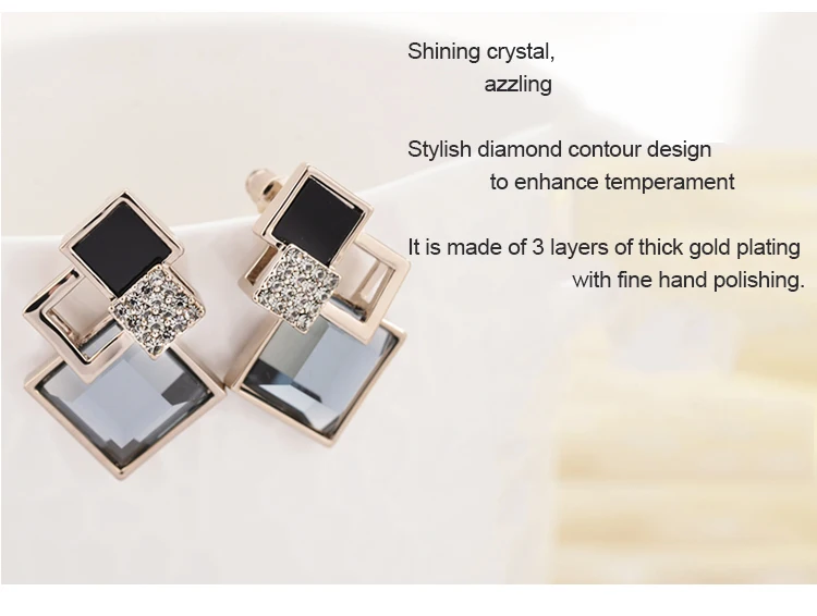fashion rhombus geometry crystal stud earrings 06