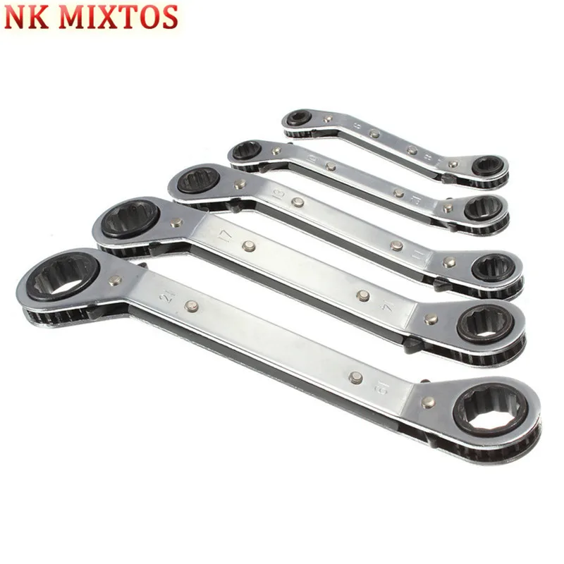 

NK MIXTOS 6-21mm Metric Offset Ring Wrench Spanner Ratchet Metric Hand DIY Tool Set