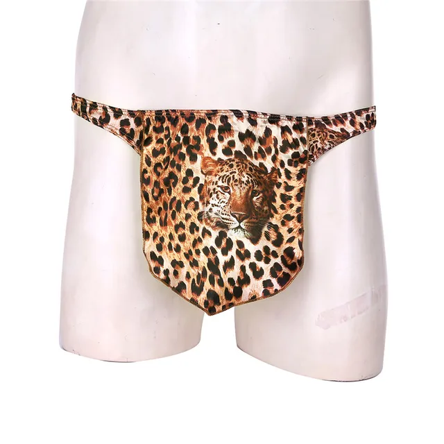 Men Loincloth Leopard Underwear Gay Mens Lingerie Jockstrap Panties