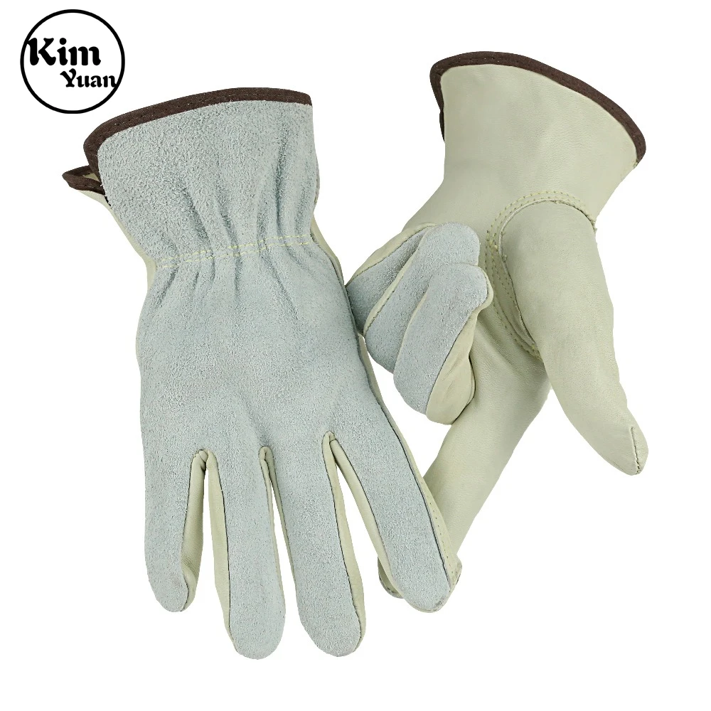 KIM YUAN Y08Work Gloves with Elastic Wrist for Men&Women-Good Grip&Flexible for Riding/Truck Driving/Warehouse/Gardening/Farming