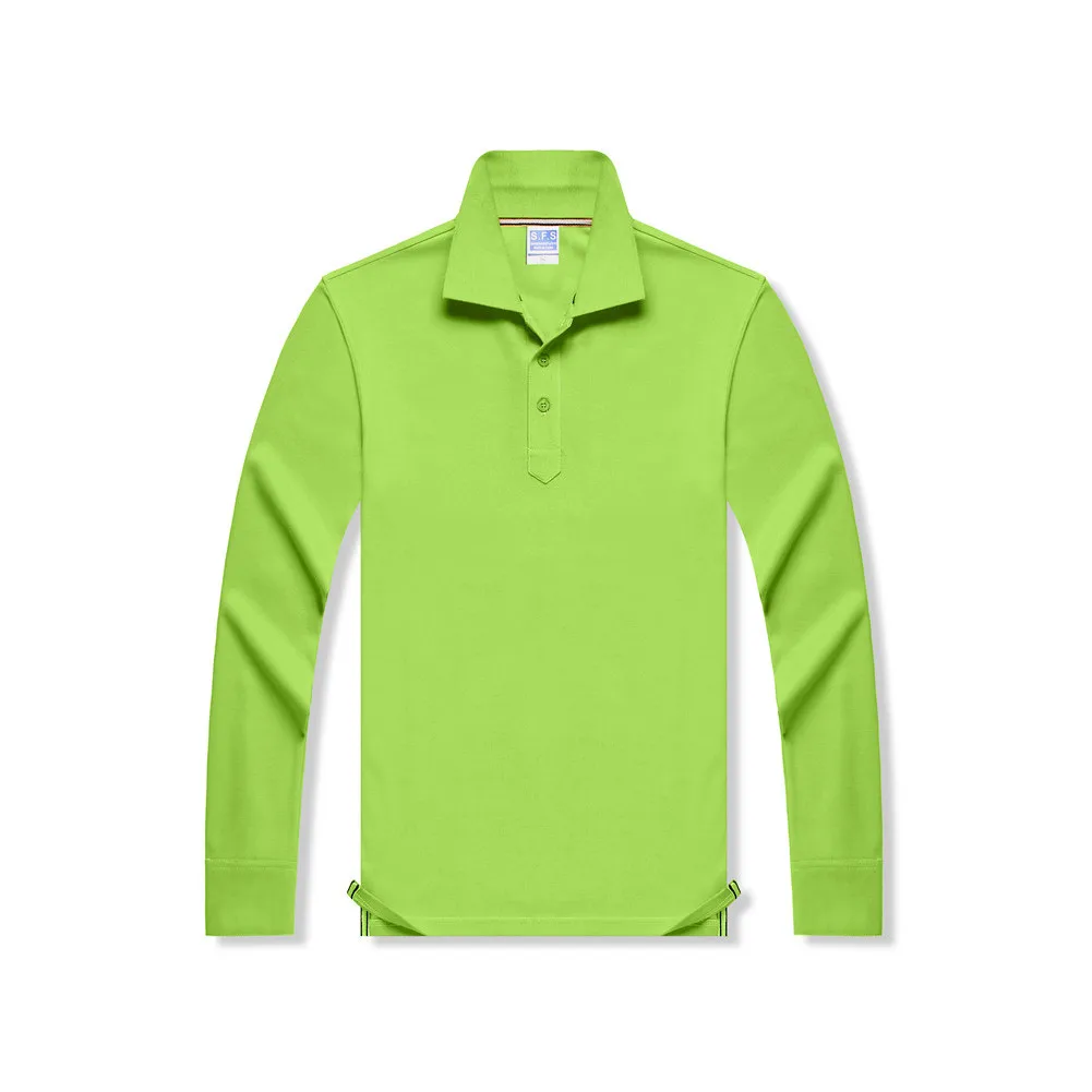 3XL Новинка весны одноцветное Для мужчин брендовая рубашка-поло Camisa поло с длинным рукавом Повседневное Для мужчин Облегающая рубашка поло Camisetas рубашки поло - Цвет: 3308 GREEN