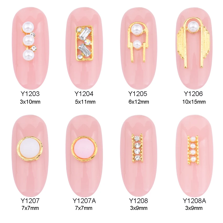 10 шт золотые украшения для ногтей жемчужные украшения для ногтей 3D украшение для ногтей аксессуары амулеты в стразы, аксессуары дизайн Y1203