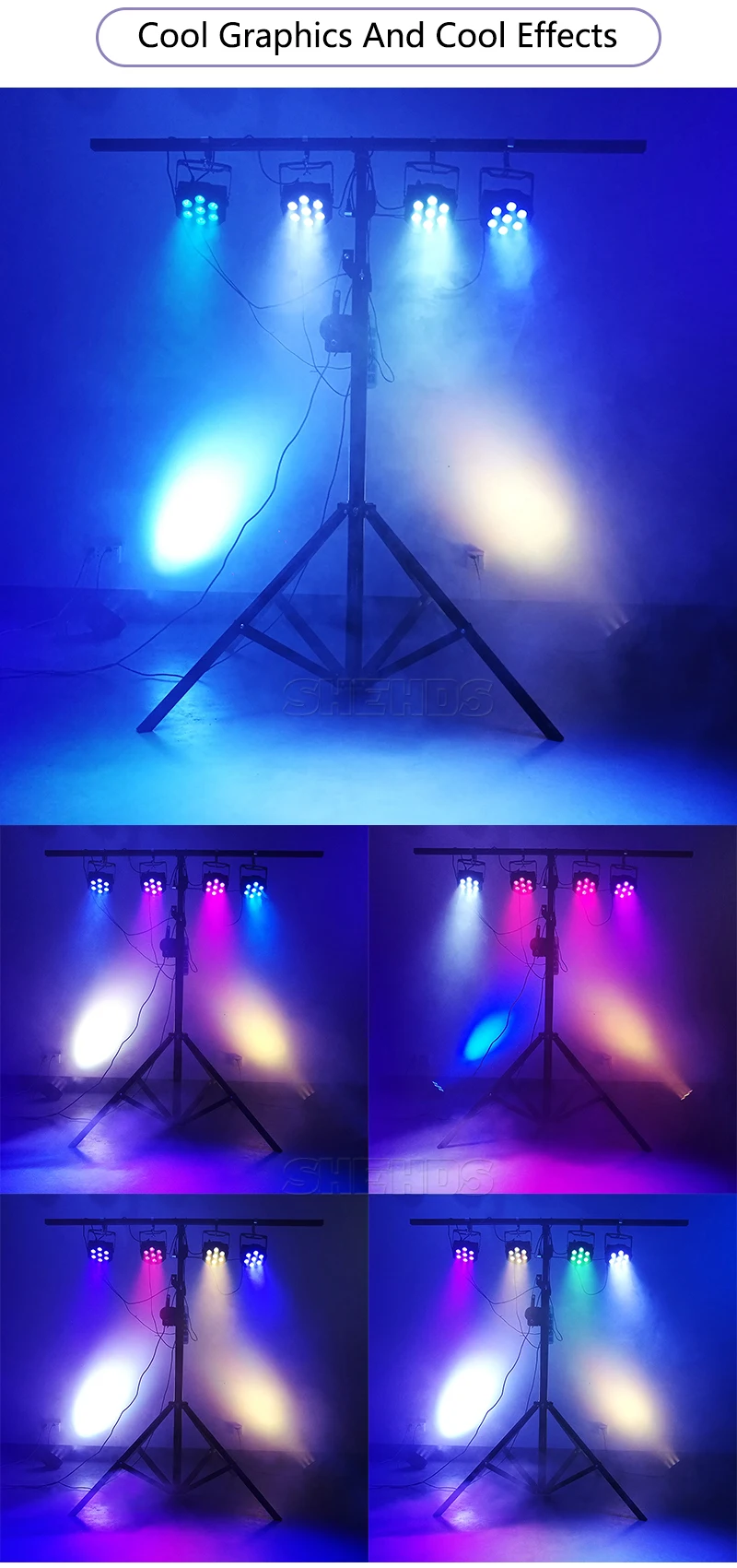 SHEHDS светодиодный 7x18 Вт RGBWA+ UV PAR light с DMX512 в вход/выход и Мощность вход и выход 6in1 сценический световой эффект для мыть светодиодный сценический эффект DJ диско