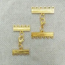 Ожерелье застежка Многослойные 5 бусины с отверстиями прокладки ряда нитей Поворотный замок-карабин металлические цепи прыгающие Кольца Крючки kolye lariat ювелирные изделия