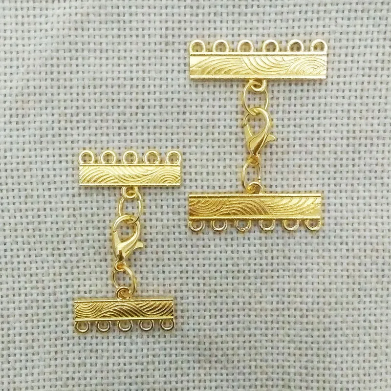 

necklace clasp multilayers 5 holes beads spacers strands rows lobster swivel metal chains jump rings hooks kolye lariat jewelry