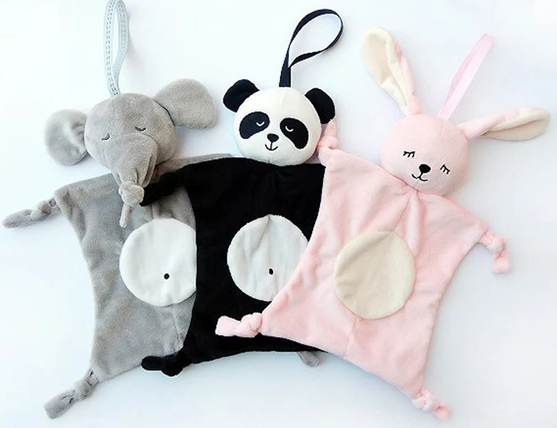 JJOVCE-Plush-Baby-Hankerchief-Comfort-Towel-with-Panda-Elephant-Bunny-Doll-Sleep-Appease-Soft-Toys-for-Baby-Sensory-Development-05