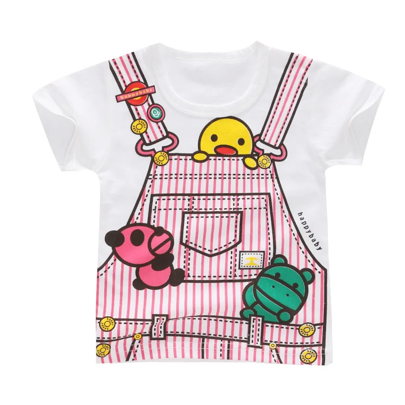 Детская футболка с короткими рукавами из чистого хлопка для детей 1-5 лет, детский топ в Корейском стиле с героями мультфильмов, детские футболки с короткими рукавами, топ для малышей