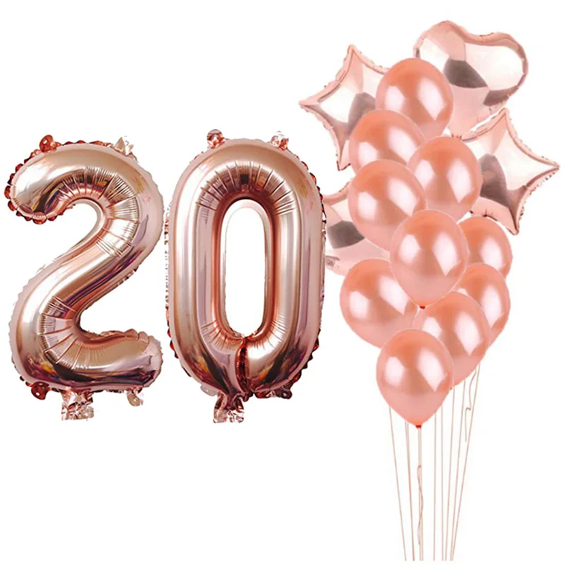 

Rose Gold Number Balloons Large 40 Inch Baloons Sweet Decorations for Great Birthday Party Decorations Rose Gold Party Supplies