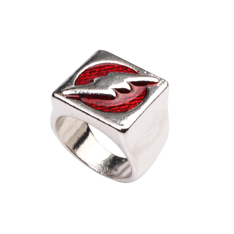 

M2 New Fashion The Flash Superhero Red Enamel Lightning Logo Ring For Man and Women Gifts