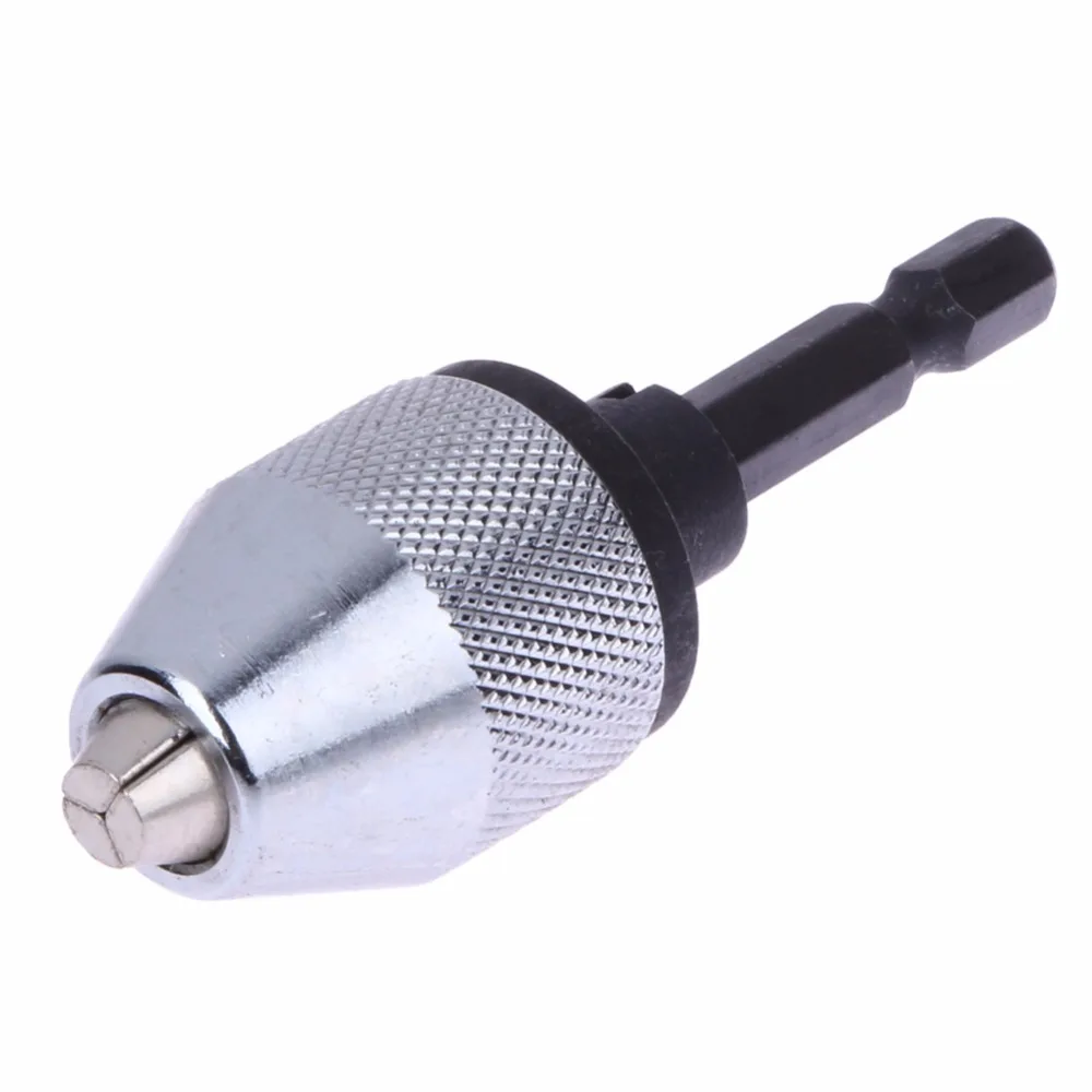 

New 1pc 0.3-6.5mm Keyless Drill Chuck Screwdriver Impact Driver Adaptor Converter 1/4" Hex Shank Drill Bits Diameter Power Tools