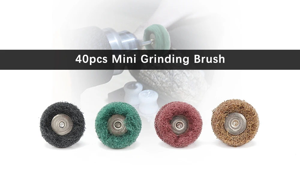 40pcs Mini Grinding Brush Nylon Fiber Polishing Wheel