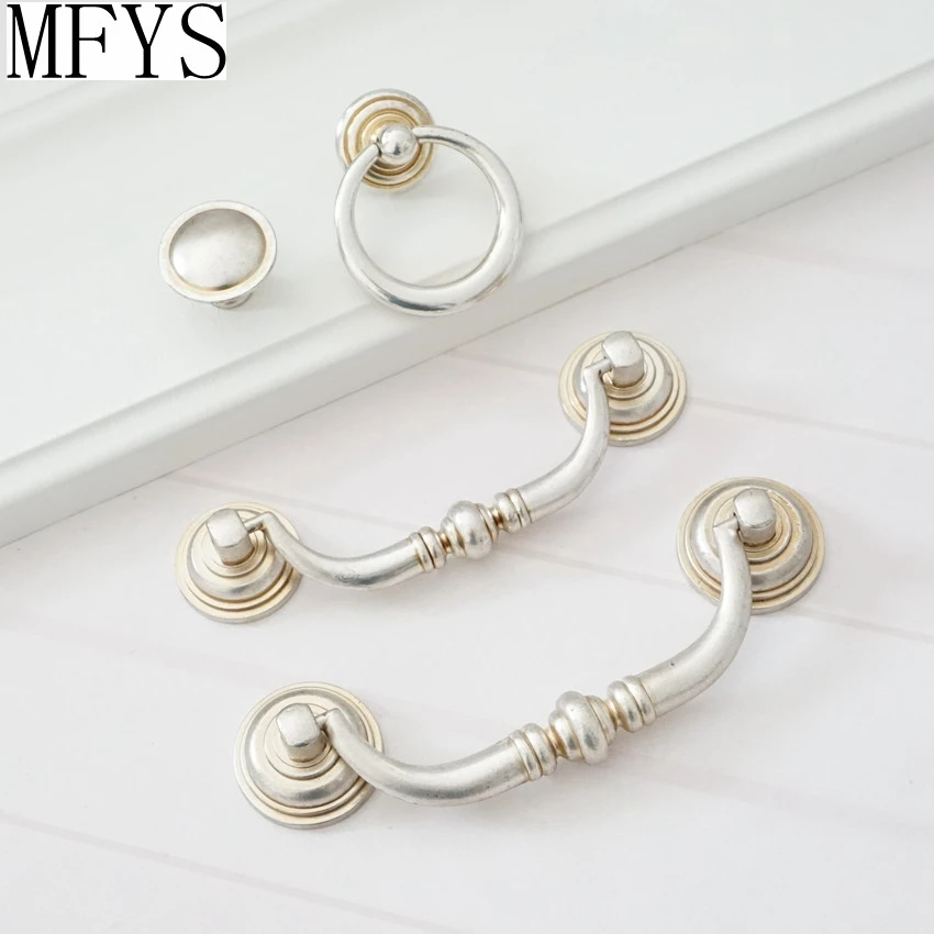 3 5 4 25 Drawer Knob Pull Ring Dresser Handles Knob Antique Silver Kitchen Cabinet Pulls Handle Bail Swing Hanging Pull Rustic Cabinet Pulls Aliexpress