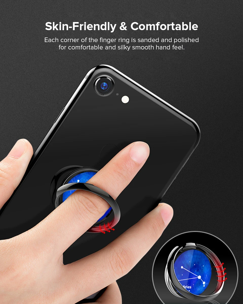 Venroii металлическое кольцо-держатель для iPhone XR X 8 7 Plus Магнитный Автомобильный держатель для телефона Подставка на 360 градусов для samsung Xiaomi кронштейн