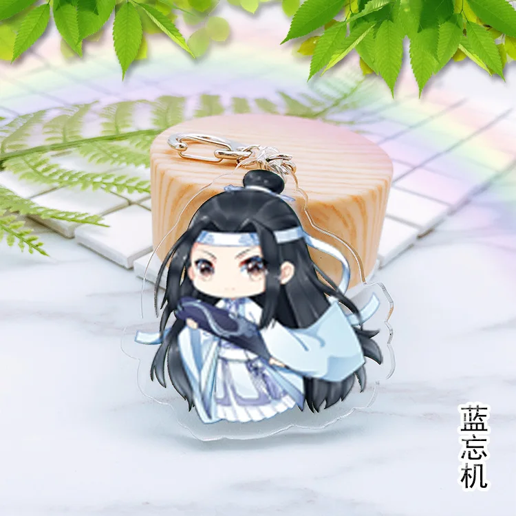 La magia de la carretera de estilo chino de dibujos animados Llavero de acrílico de moda lindo divertido de doble cara de dibujos animados Llavero Chaveiro regalo