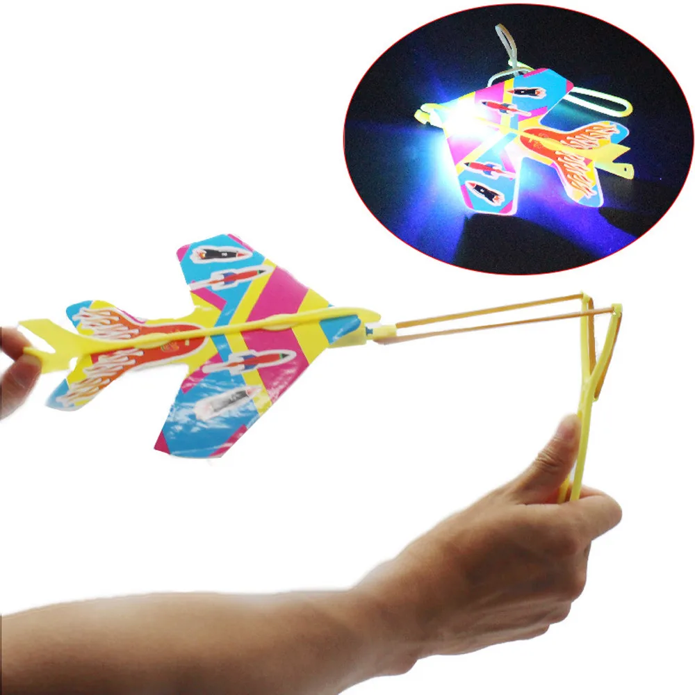 

2018 DIY Flash Light Plane Ejection Cyclotron Slingshot Aircraft For Kids Gift Toys brinquedos brinquedo menino magic tracks