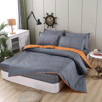 

Fashion bedding fitted set 4pcs/set bed duvet cover + fitted sheet +pillowcase summer bedclothes Cotton&polyester home bed set