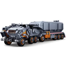 Sluban modelo militar bloco de construção a terra errante transporte pesado veículo caminhão 832 peças tijolos educativos brinquedo menino