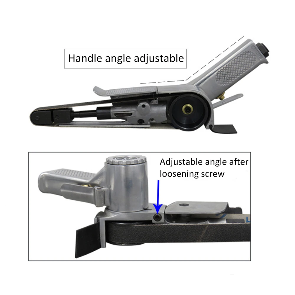 Воздушный ремень Полировочная, шлифовальная машинка, шлифовальная машинка с углом воздуха, шлифовальная машина для рисования, алюминиевые абразивные инструменты с 2 шт шлифовальных ремней, пневматический набор инструментов