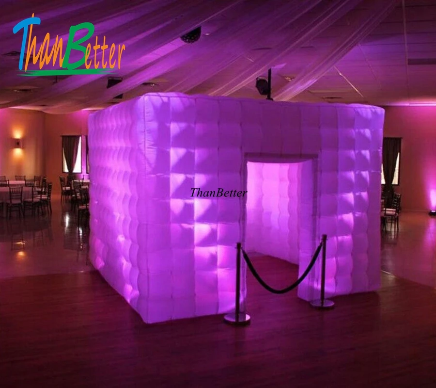 ThanBetter Custom Wedding Party Inflatable Photo Booth Inflatable Cube Carbin Inflatable house With Multi-color LED Light