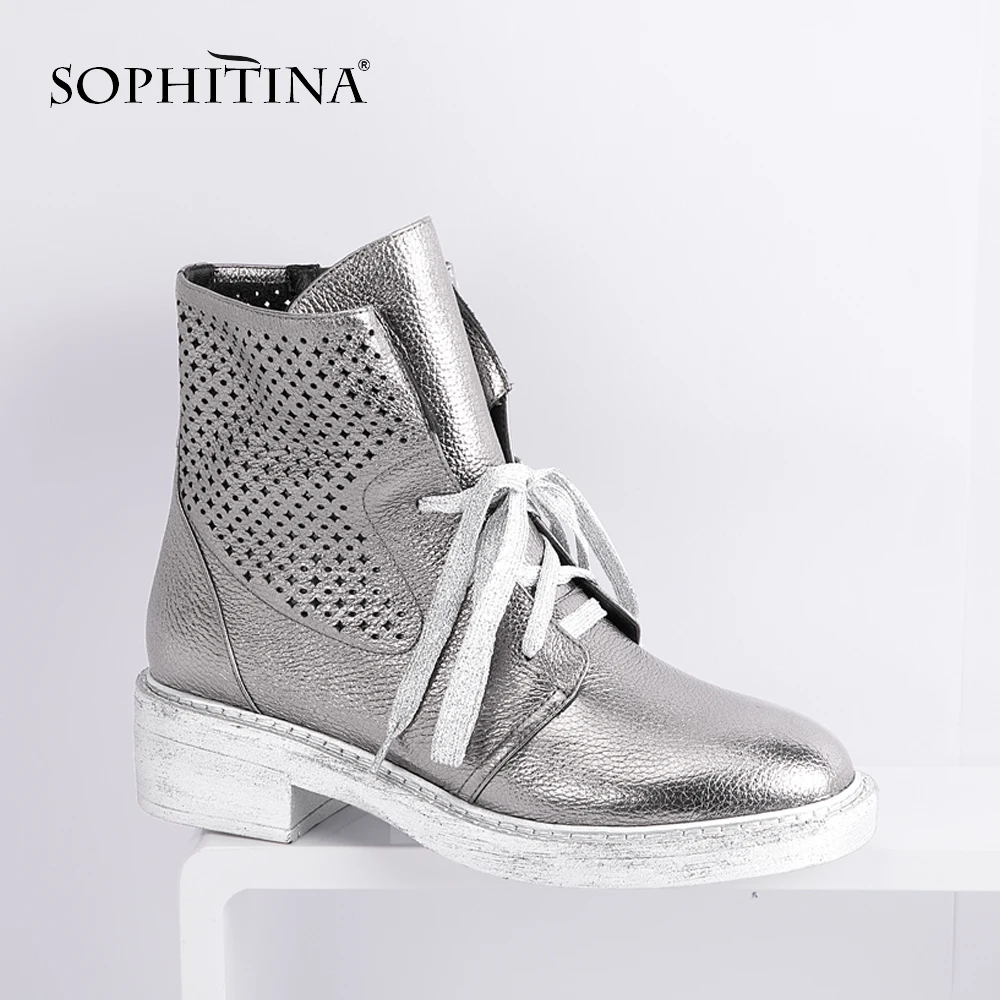 SOPHITINA/Уникальные ботинки из натуральной кожи Женская весенняя обувь на ремешке