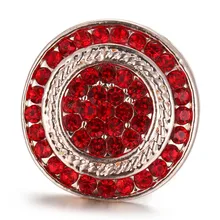 Новая Горячая Золотая красная Заколка-цветок ювелирные изделия 18 мм женские металлические застежки со стразами Ювелирная Кнопка Браслеты и браслеты для женщин