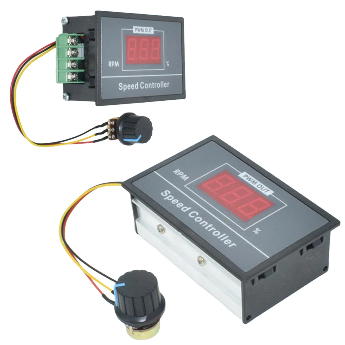 

1PC 0-100 Digital Display Stepless Speed Regulation 6V-60V PWM DC Motor Speed Controller Switch Controller With Display Case